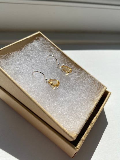 Citrine Silver Earrings