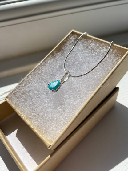 Turquoise Silver Pendant Necklace