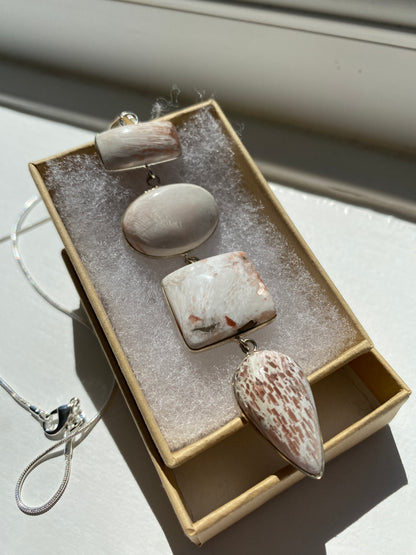 Ivory Picture Jasper Pendant Necklace