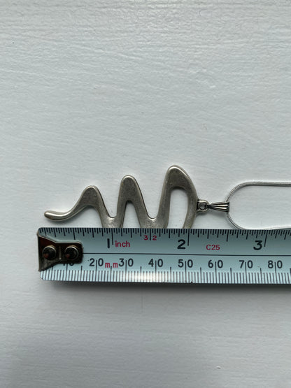 Silver Zigzag Pendant Necklace
