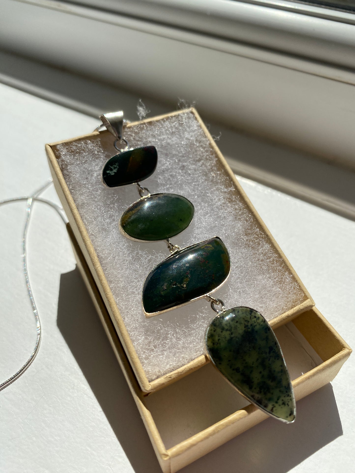 Bloodstone Jasper Pendant Necklace