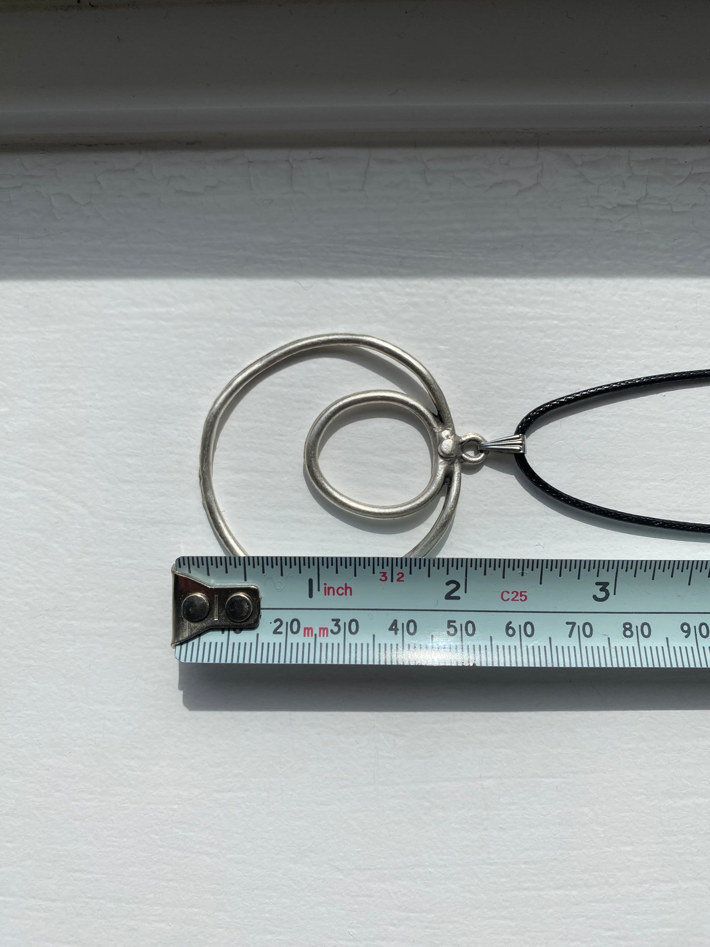 Antique Silver Circles Pendant Necklace