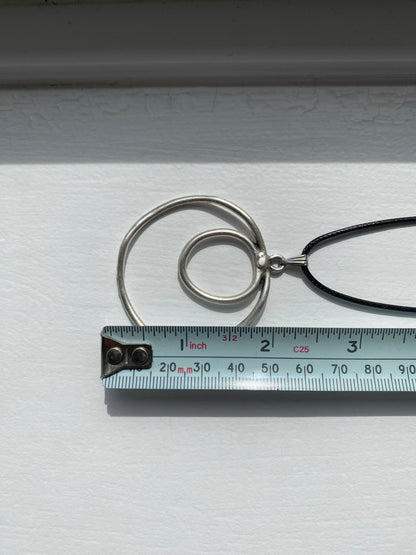 Antique Silver Circles Pendant Necklace