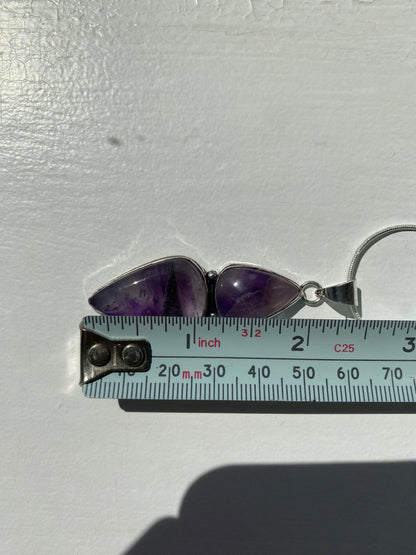 Amethyst Double‑Pendant Necklace