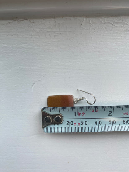 Honey-Brown Agate Drop Earrings
