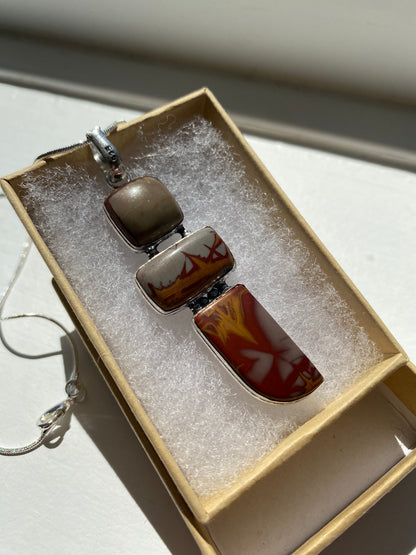 Picture Jasper Pendant Necklace