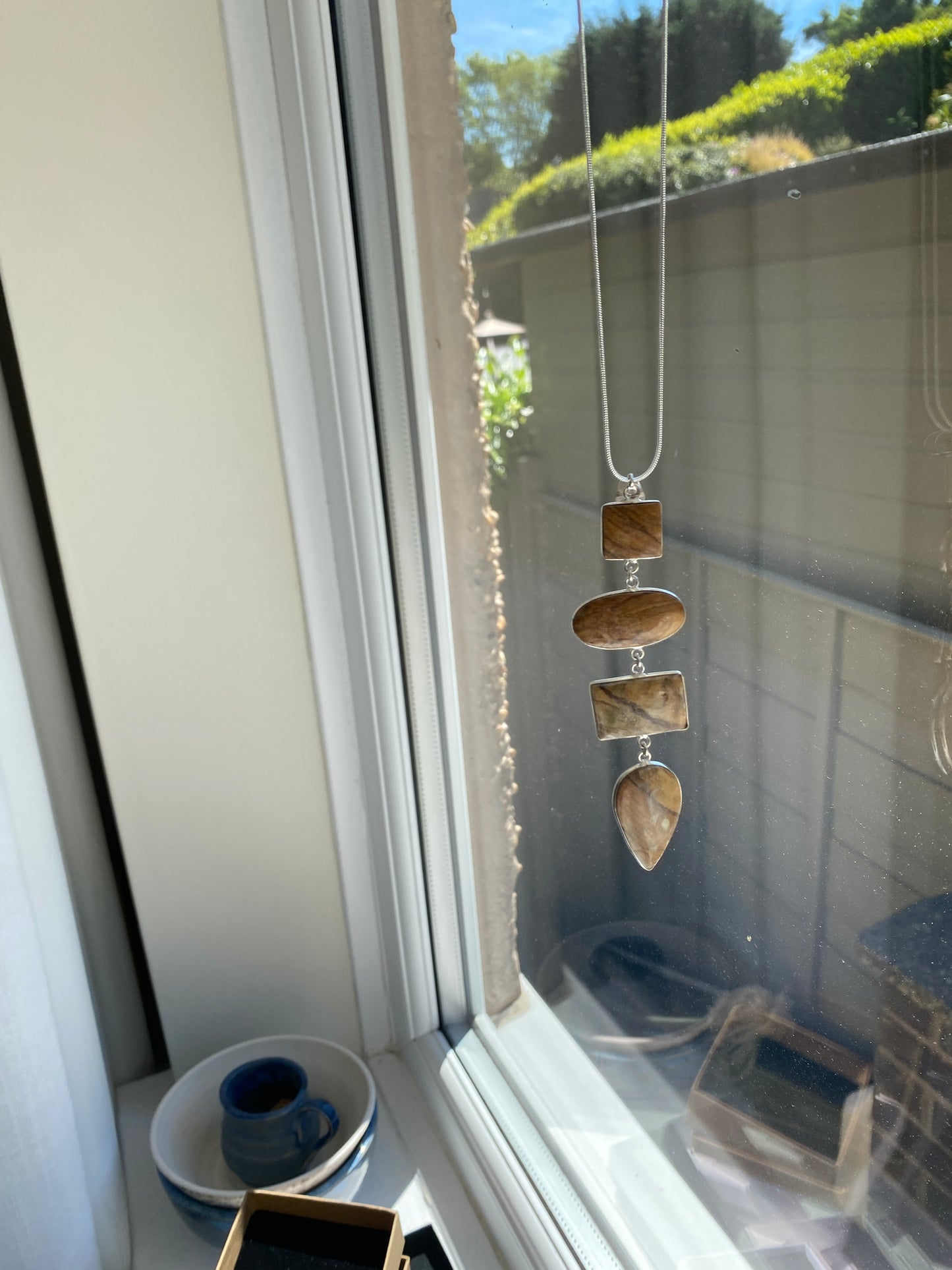 Picture Jasper Pendant Necklace