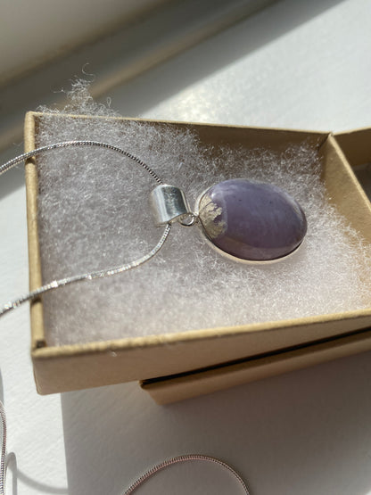 Purple Chalcedony Pendant Necklace