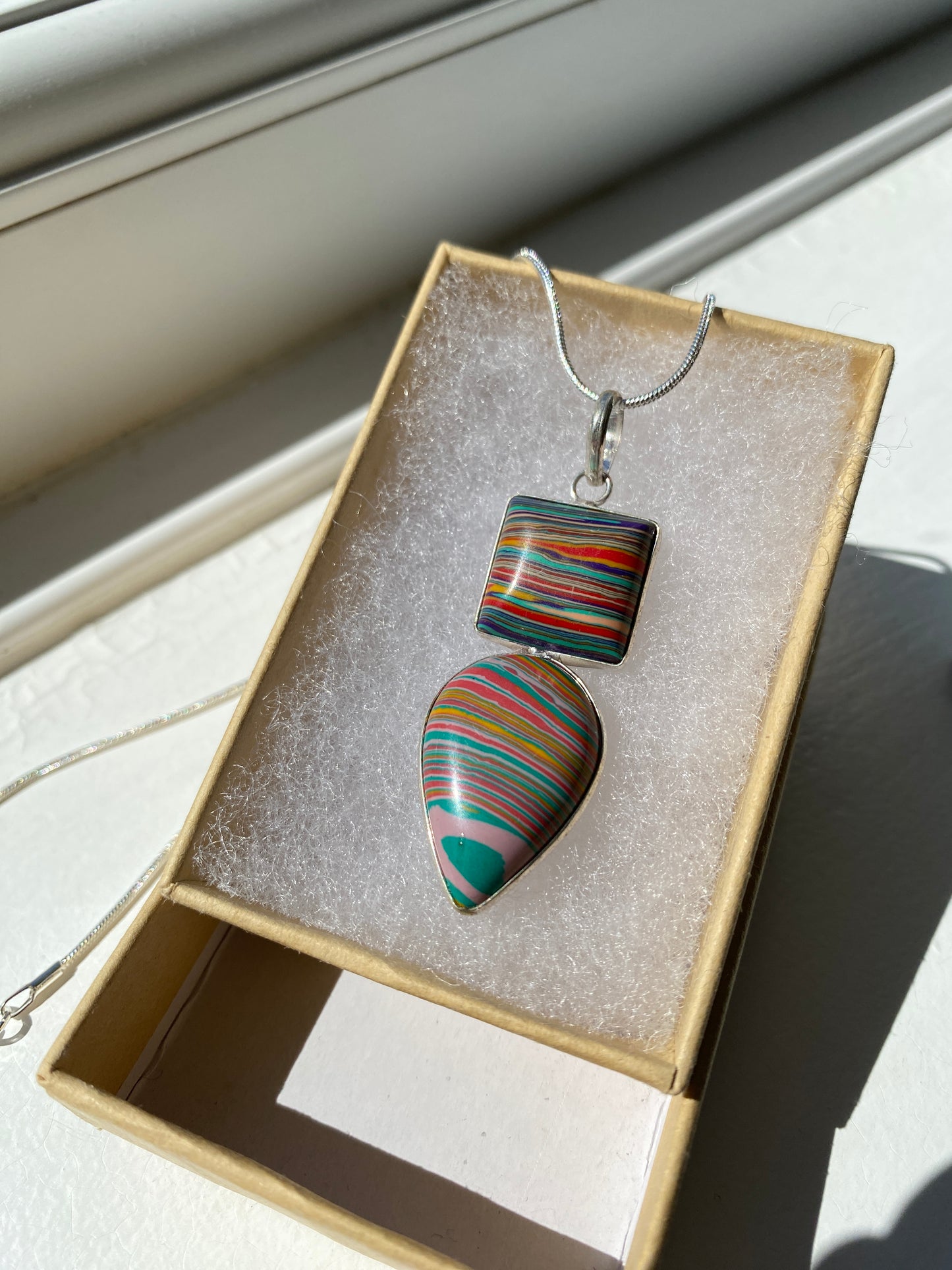 Fordite Pendant Necklace