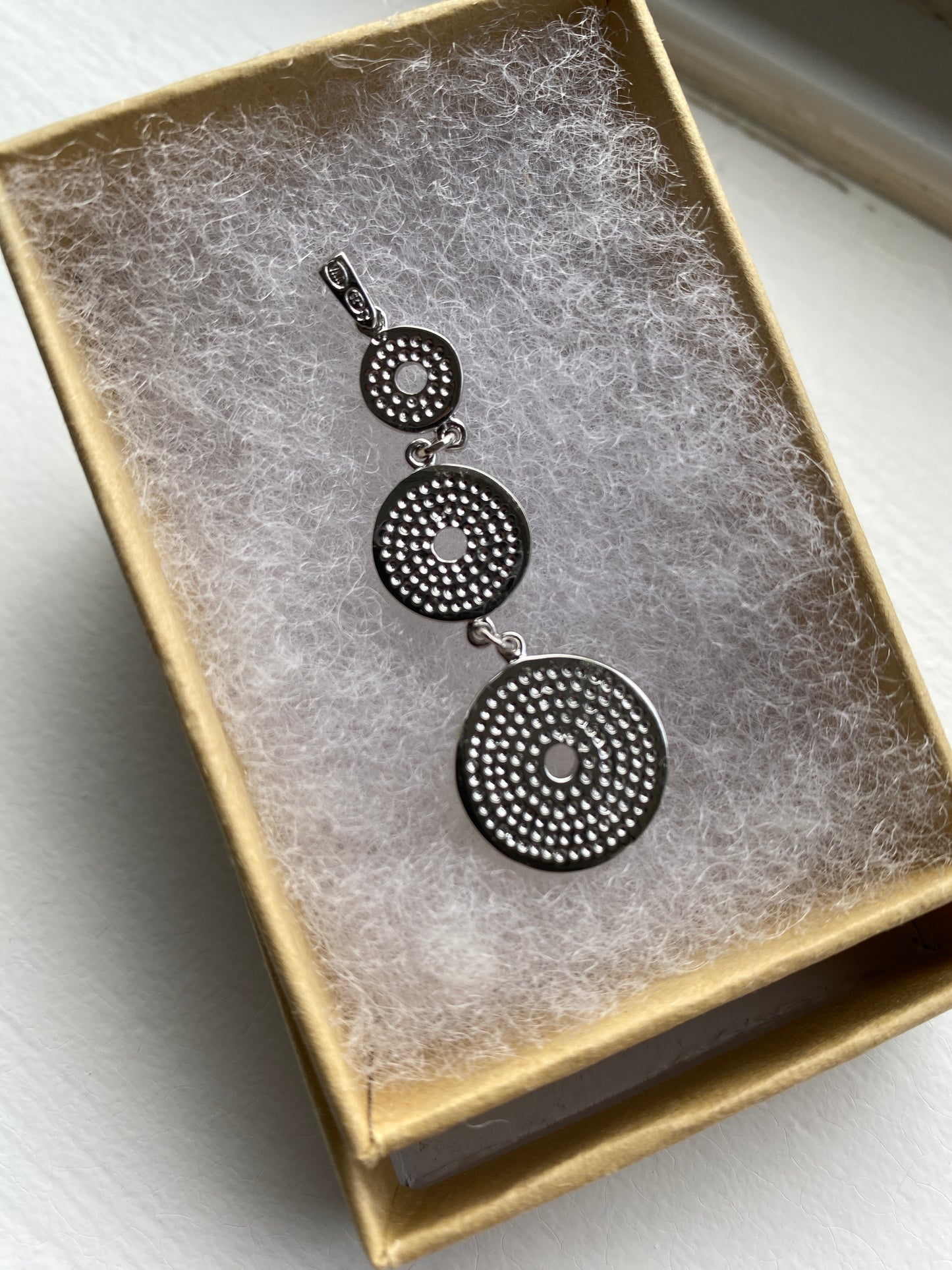 Silver Circle Drop Pendant