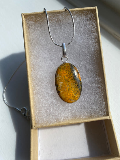 Golden Ochre Mookatite Jasper Pendant