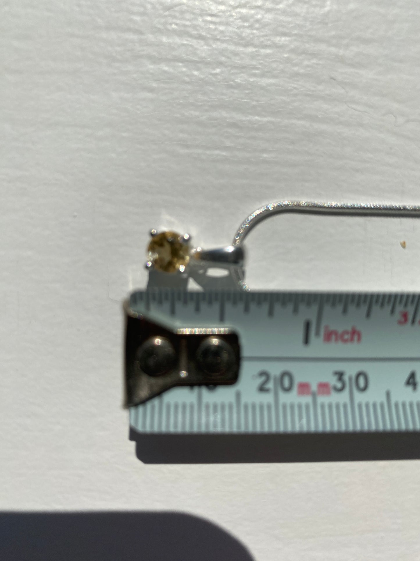 Citrine Stone Silver Pendant Necklace
