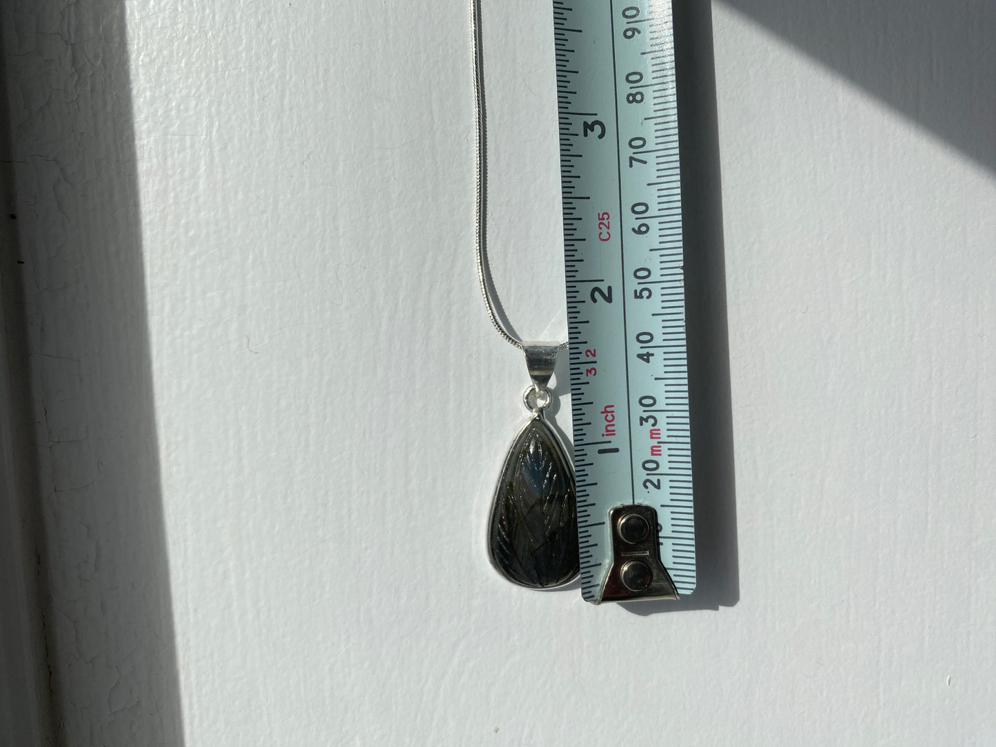 Black Obsidian Stone Pendant Necklace