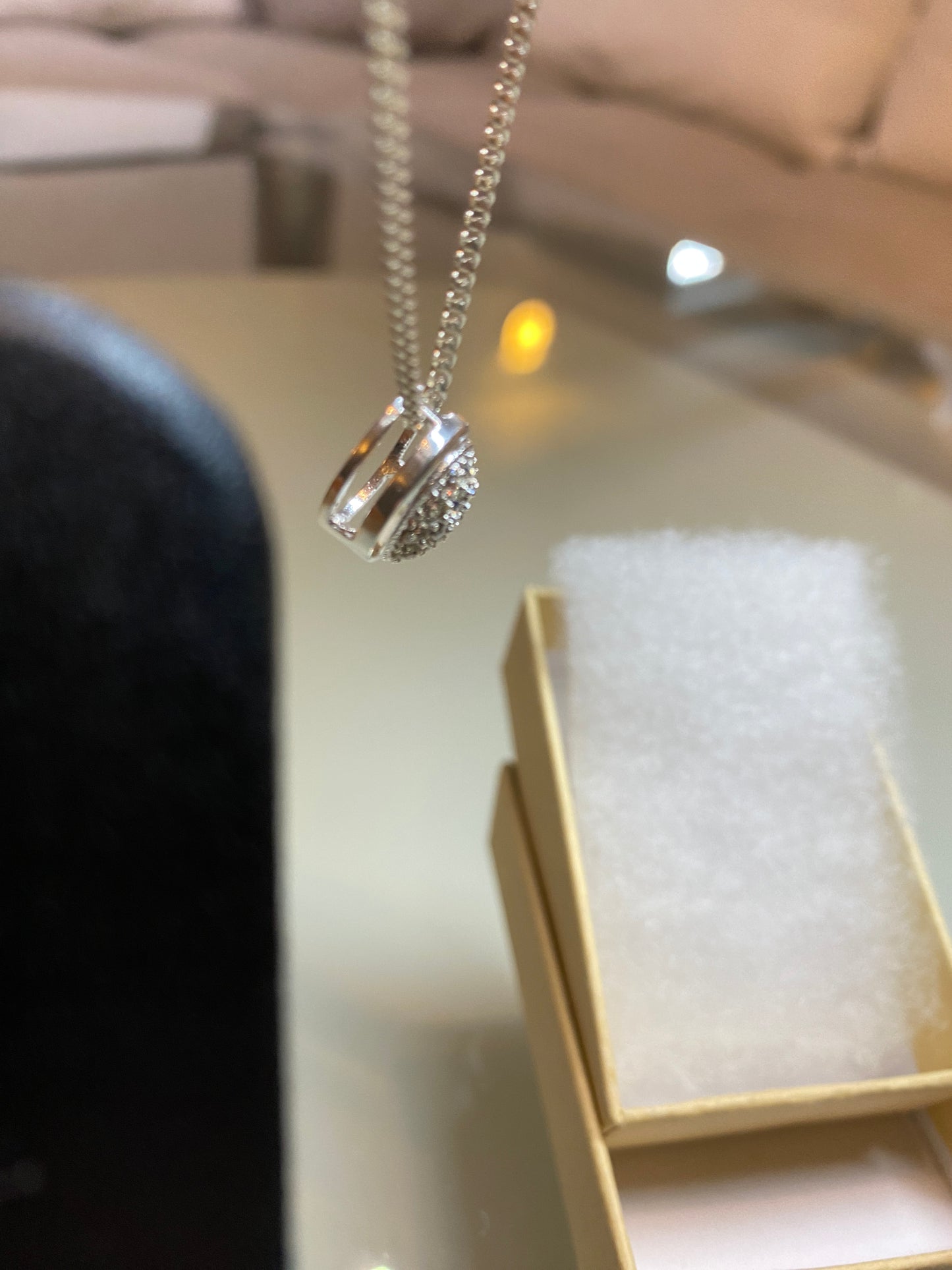 Silver Diamante Encrusted Necklace