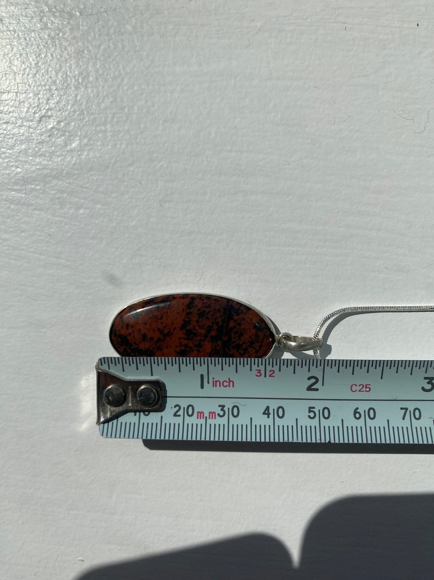 Mahogany Jasper Stretched Oval Pendant