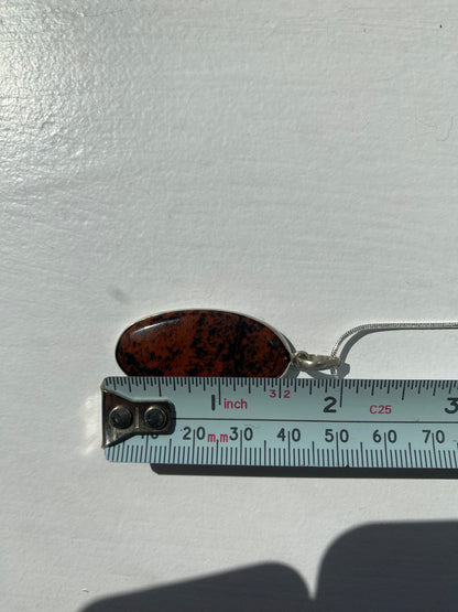 Mahogany Jasper Stretched Oval Pendant