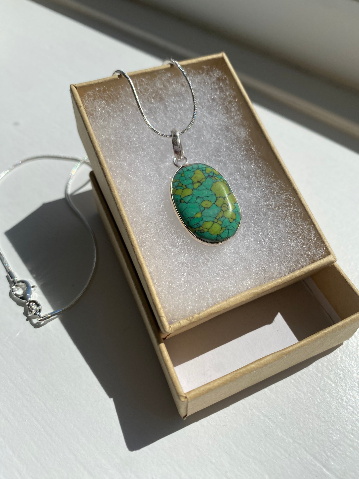 Mosaic 'Green Turquoise' Oval Pendant