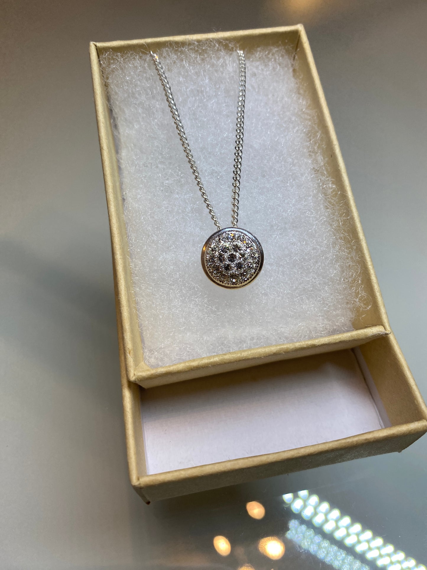 Silver Diamante Encrusted Necklace