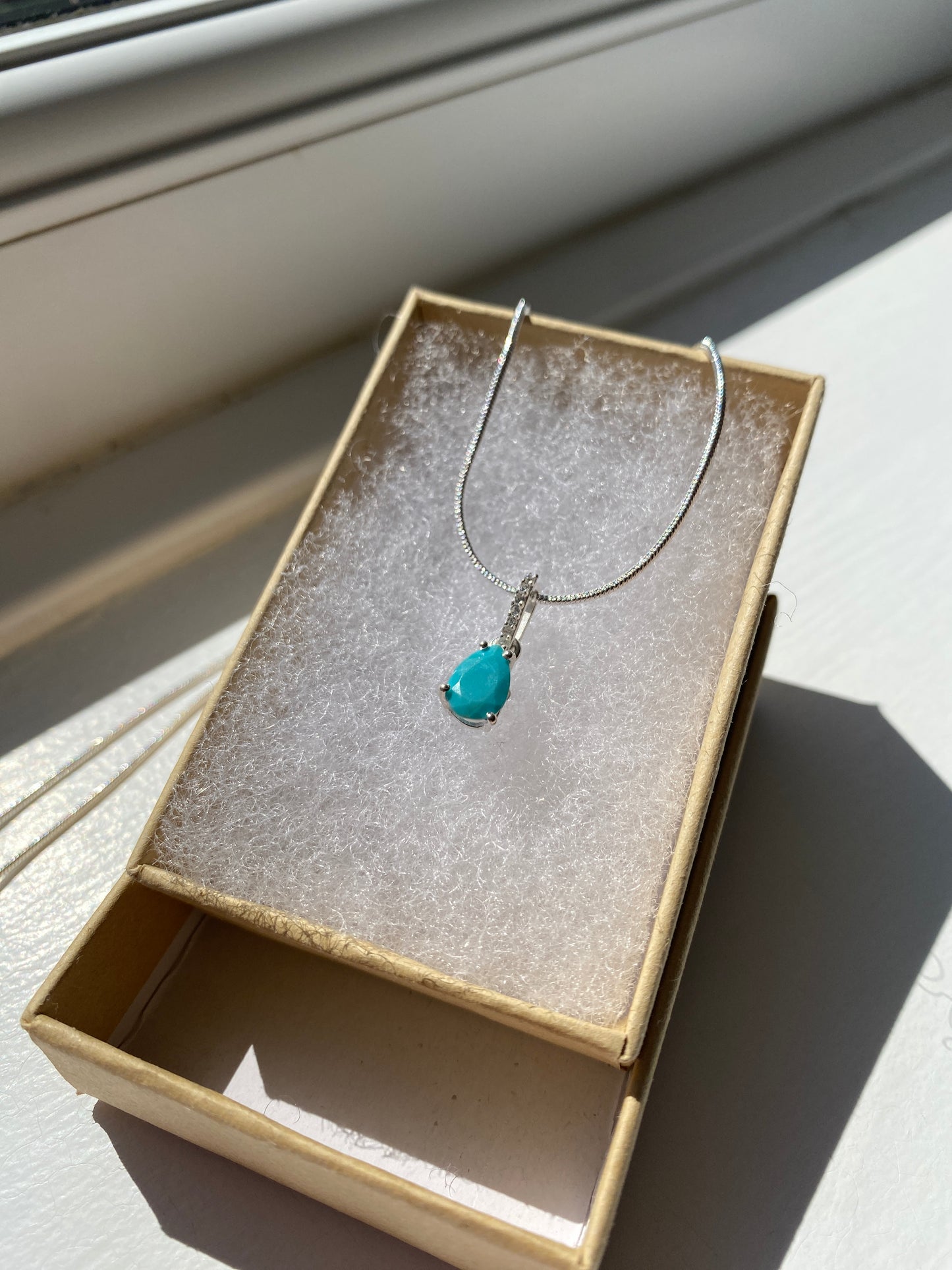 Turquoise Silver Pendant Necklace