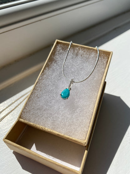 Turquoise Silver Pendant Necklace