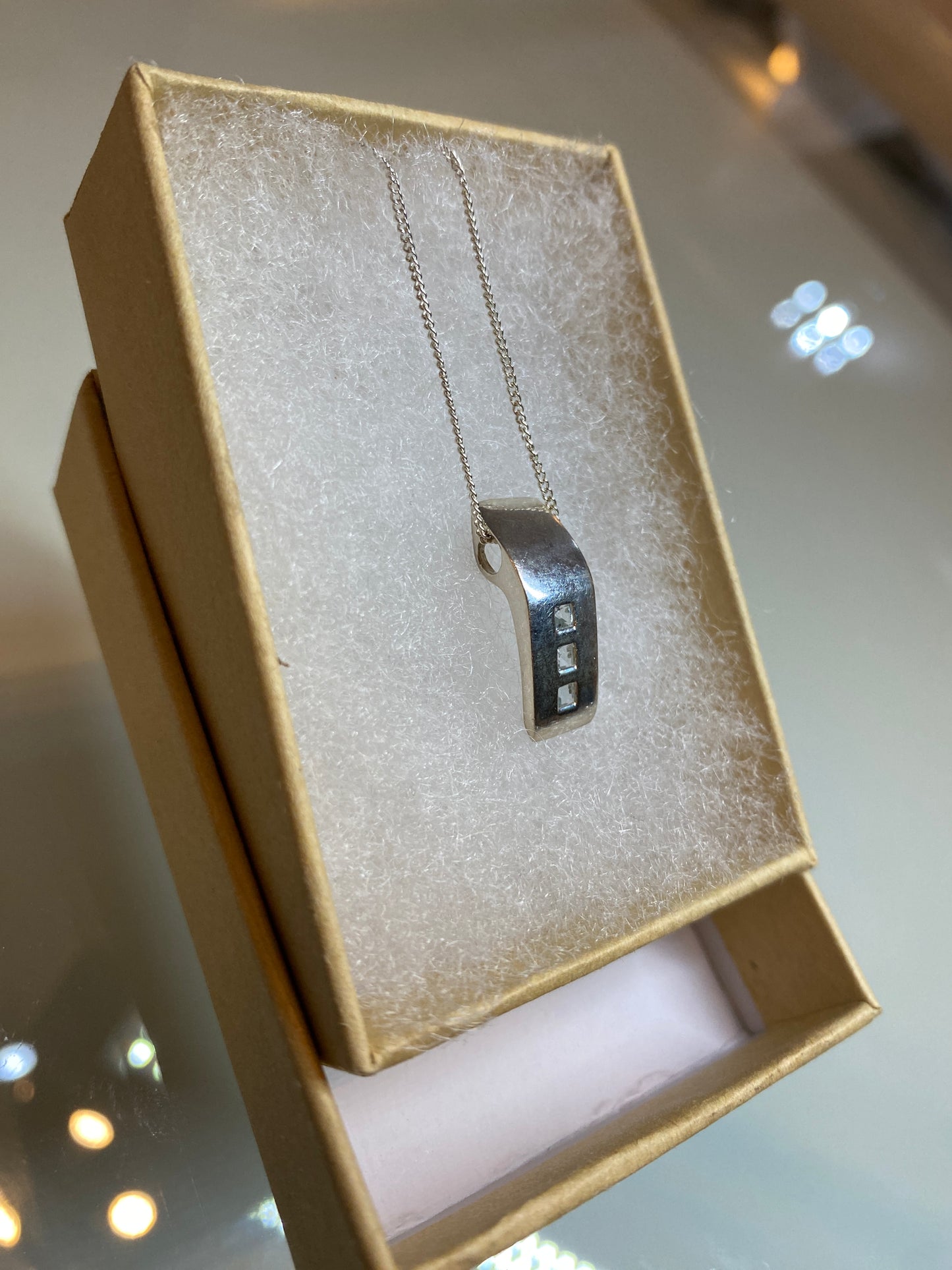 Solid Silver Aquamarine Pendant Necklace