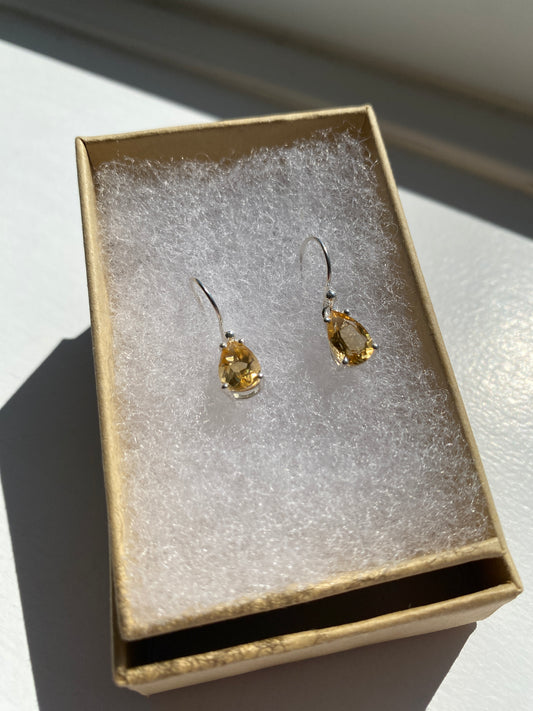 Citrine Silver Earrings