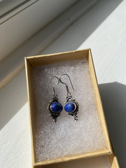 Silver and Blue Lapis Earrings