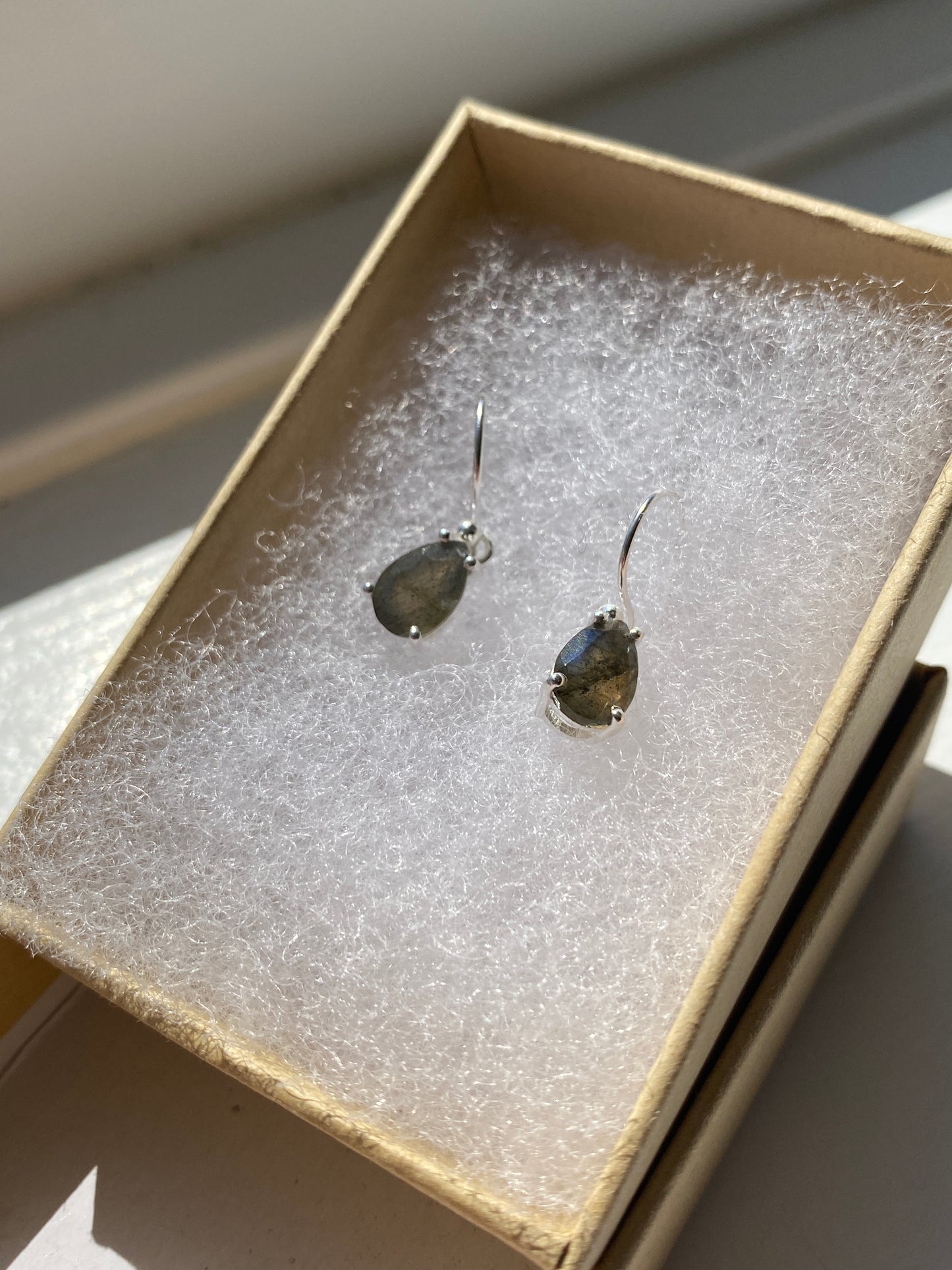 Labradorite Silver Earrings
