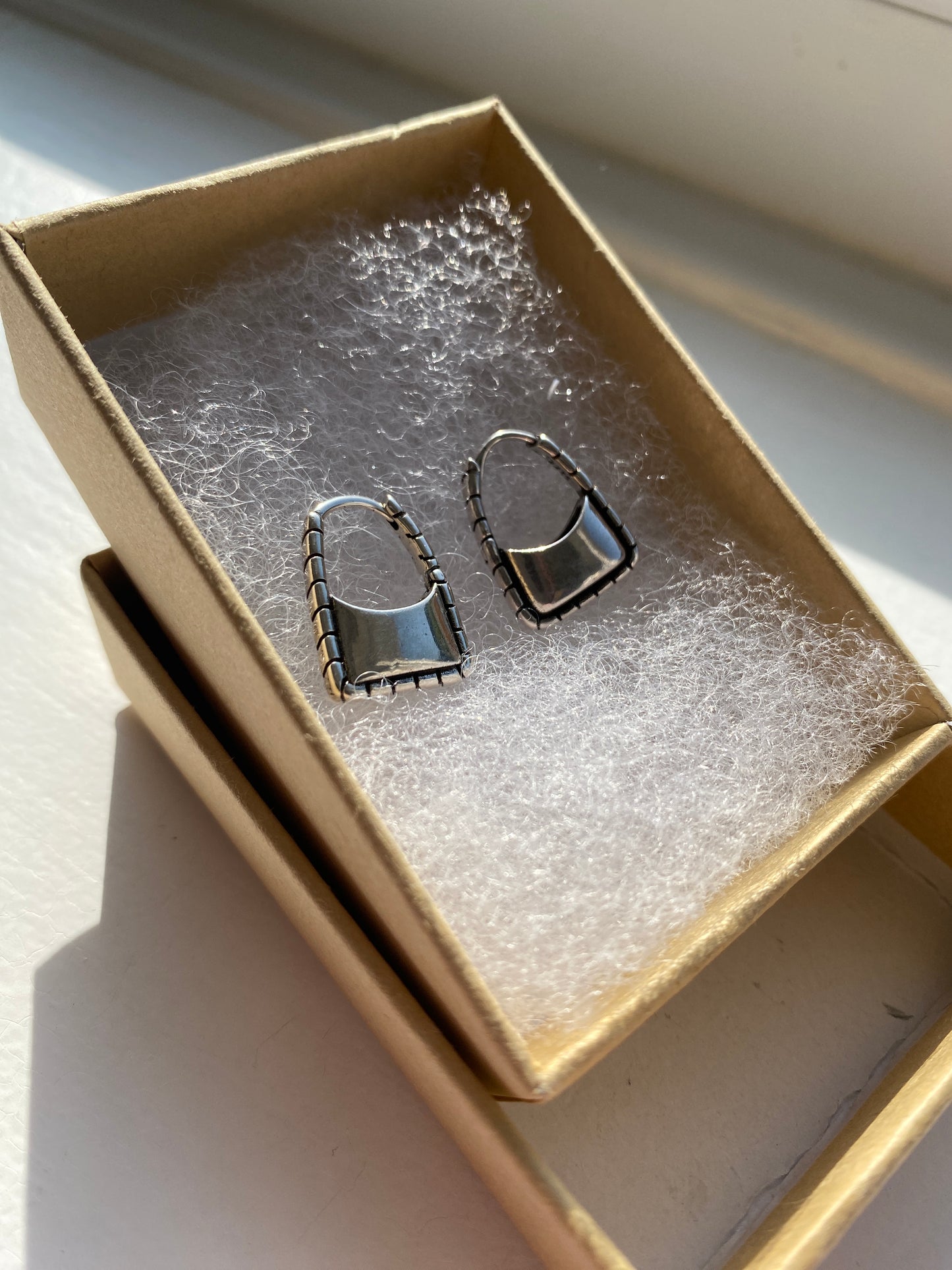Silver Handbag/ Padlock Earrings