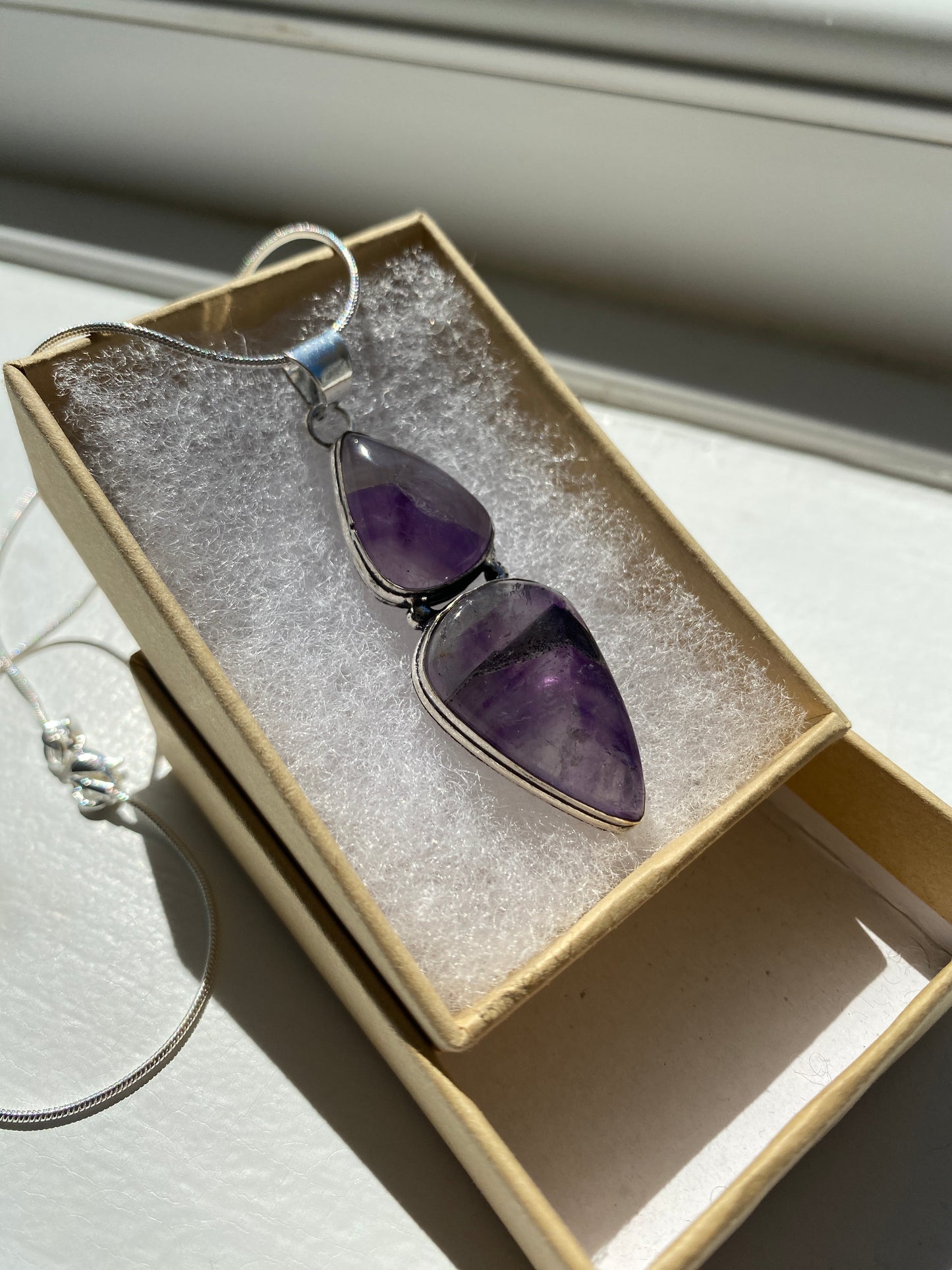 Amethyst Double‑Pendant Necklace