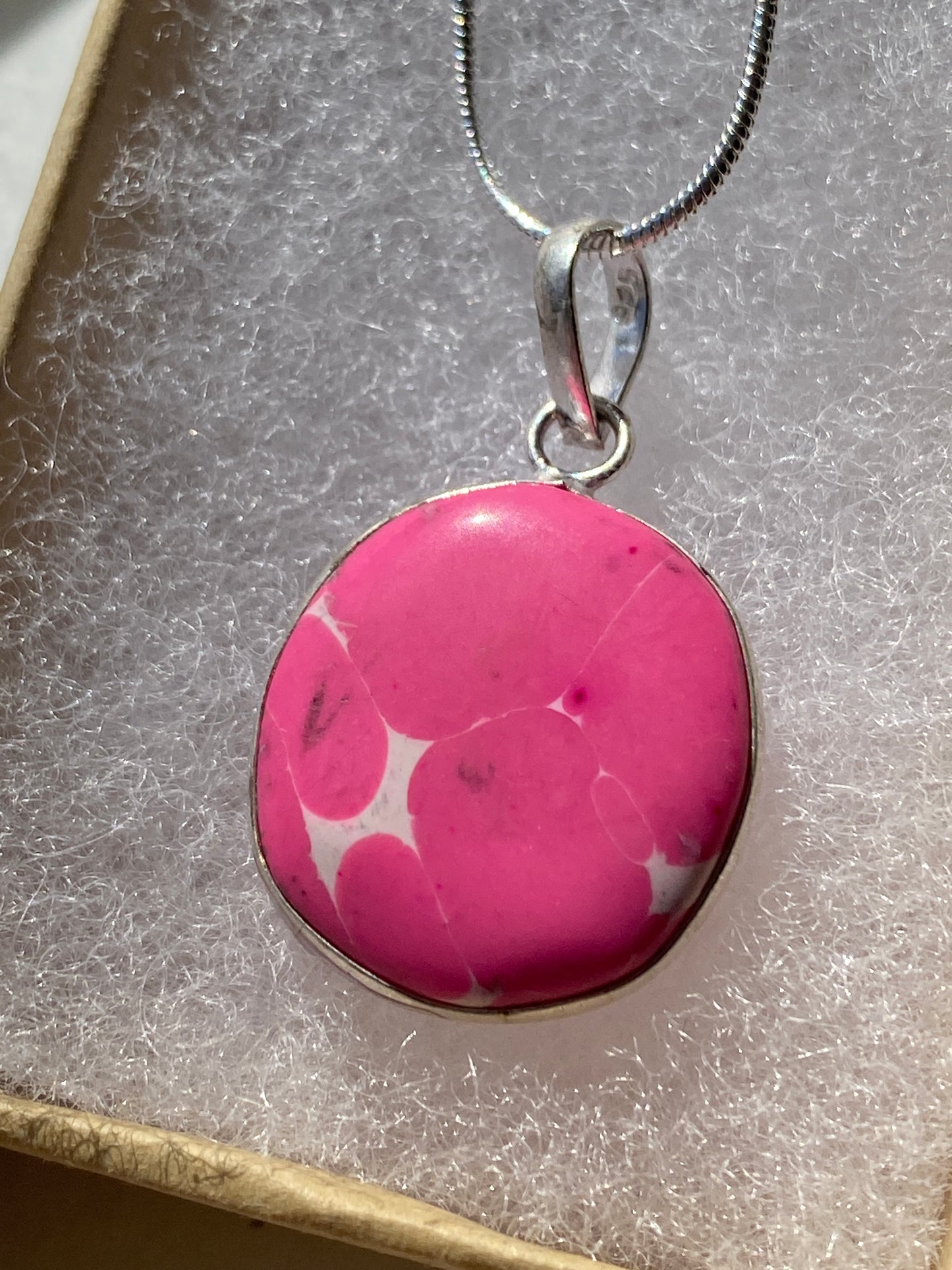 Pink & White Marbled Pendant