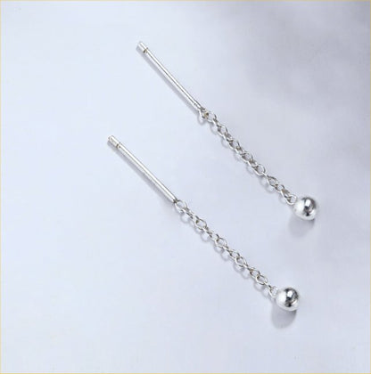 Silver Threader Bauble Earrings