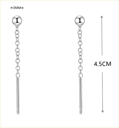 Silver Threader Bauble Earrings