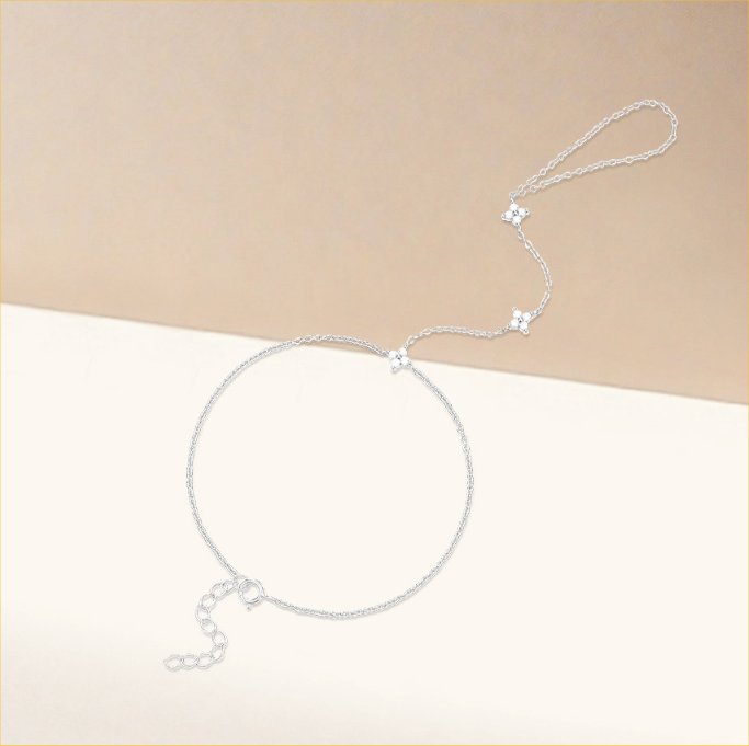 Sterling Silver Finger Chain Bracelet