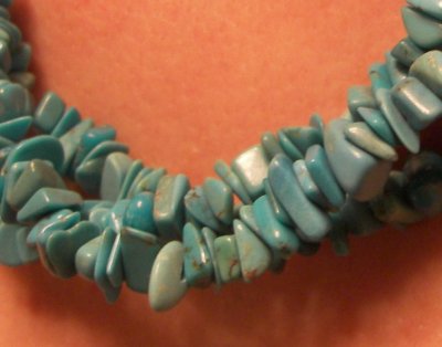 Real Turquoise Triple Row Necklace