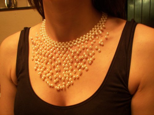 White Pearl 'Cascade' Necklace