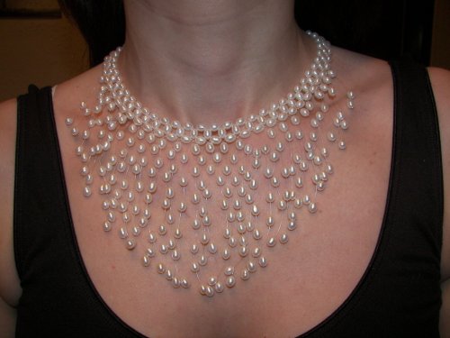 White Pearl 'Cascade' Necklace