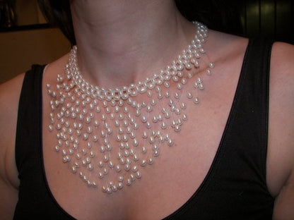 White Pearl 'Cascade' Necklace