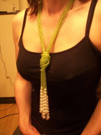 Peridot & Pearl Gold Wraparound Necklace