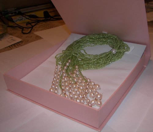 Peridot & Pearl Gold Wraparound Necklace