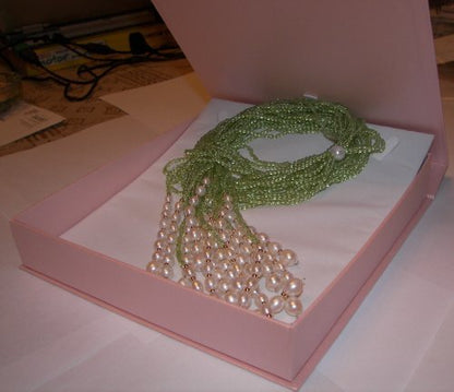 Peridot & Pearl Gold Wraparound Necklace