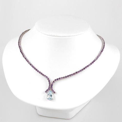 Amethyst & Blue Topaz Necklace
